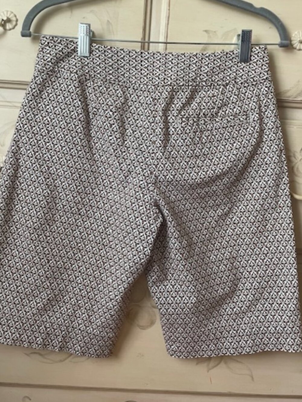 Talbots 2P Brown/Cream Patterned Cotton Shorts- 9 inch length